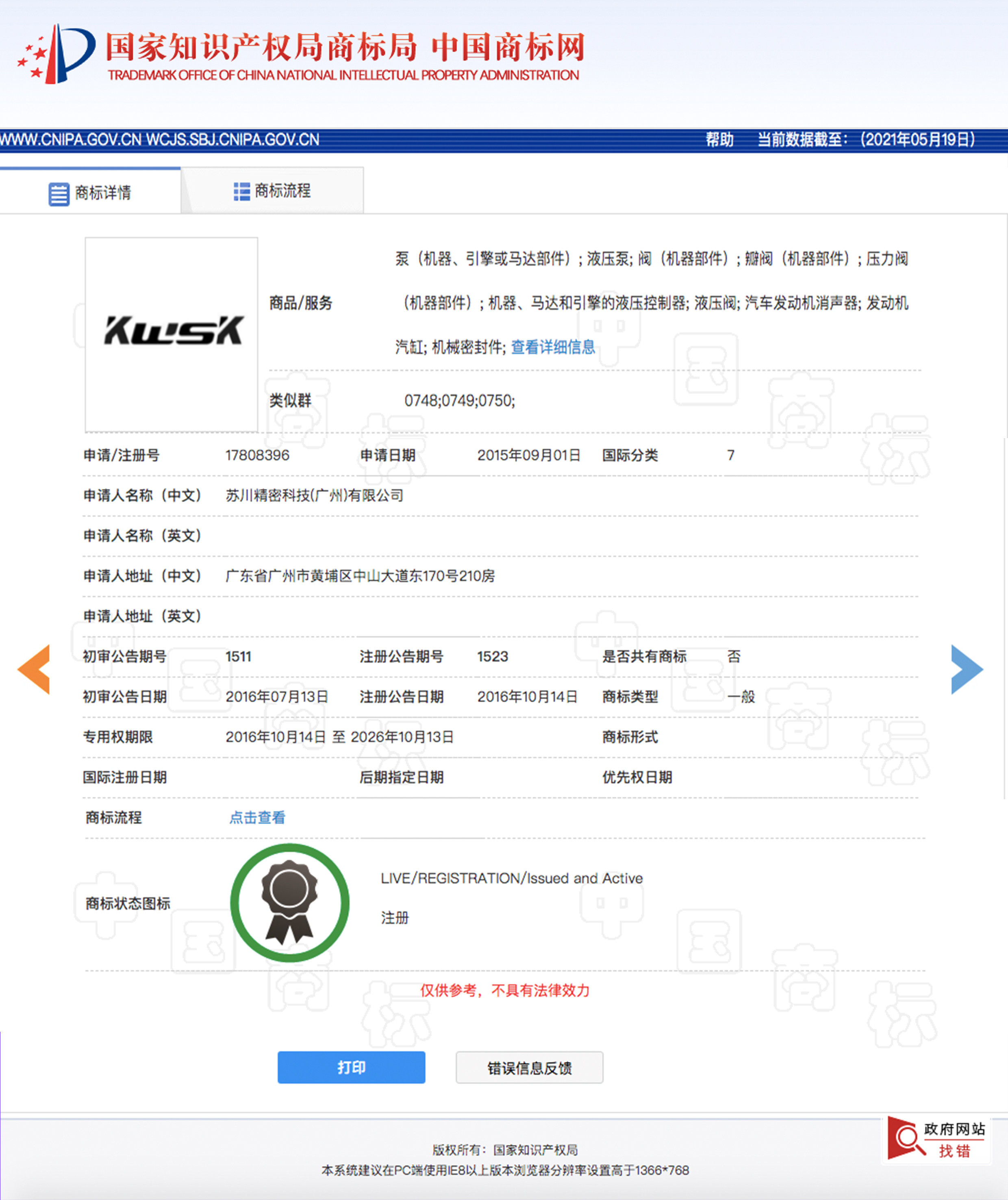 ΚΙΝΑ SuChuan Precision Technology (Guangzhou) Co,. Ltd. Πιστοποιήσεις